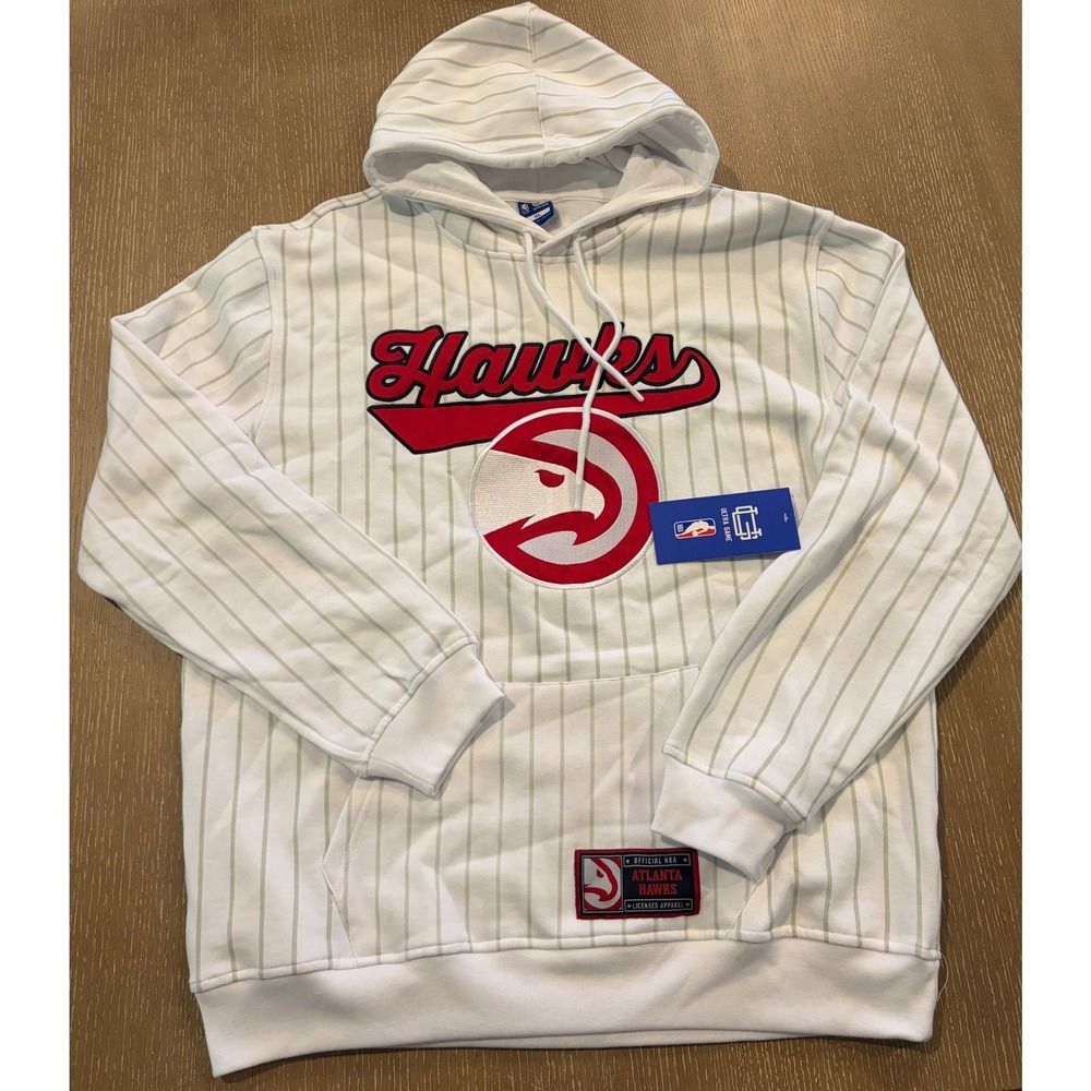 NBA Ultra Game Atlanta Hawks Men's XL Pinstripe Pullover Hoodie NWT